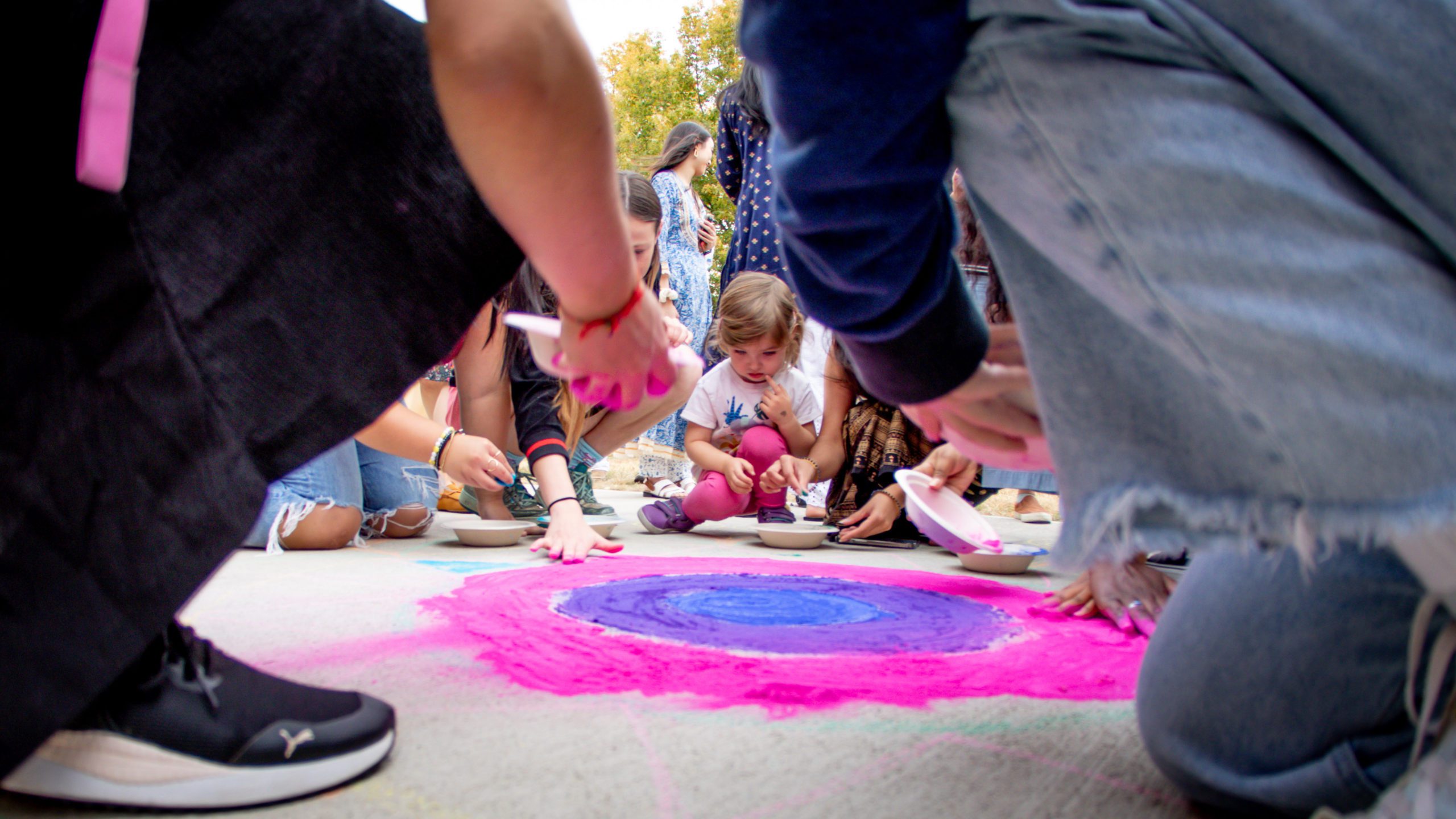 The Earlham community joined in a celebration of Diwali in front of Earlham Hall.