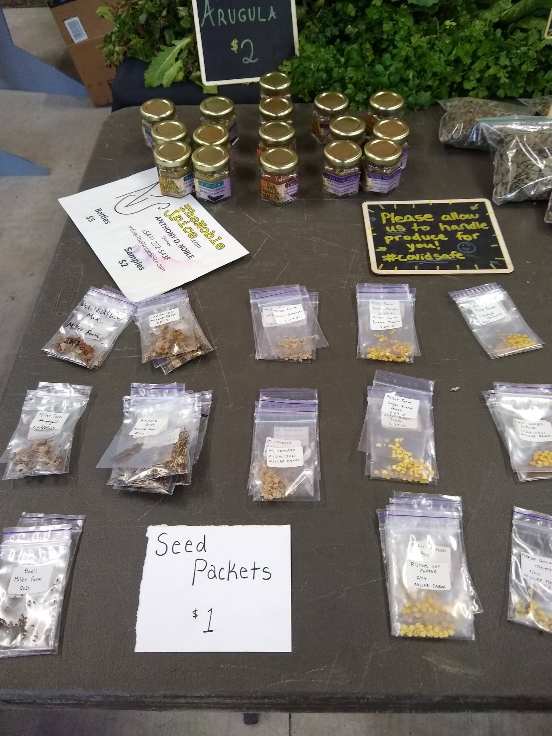 Seeds and Spices for sale in the Farmer's Market