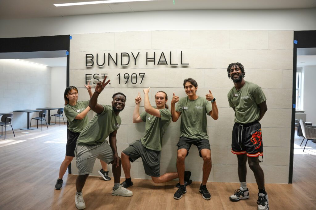 Bundy Hall lobby with students