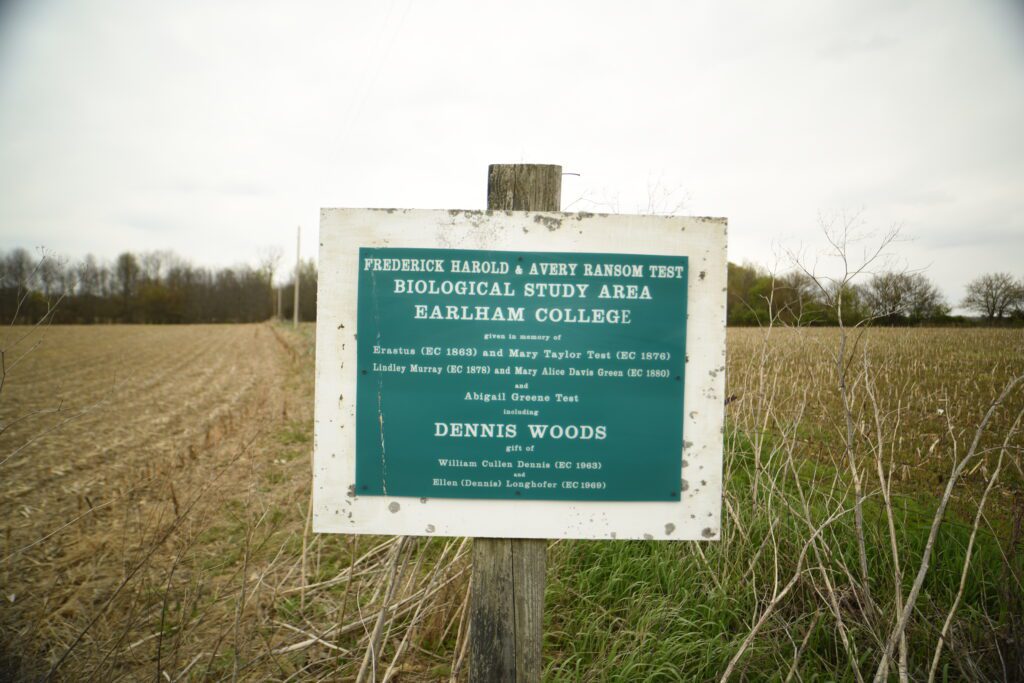 Historical Sign for Test Biological Study area and Dennis Woods