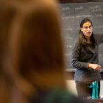 Belen Villarreal teaching in a Spanish classroom