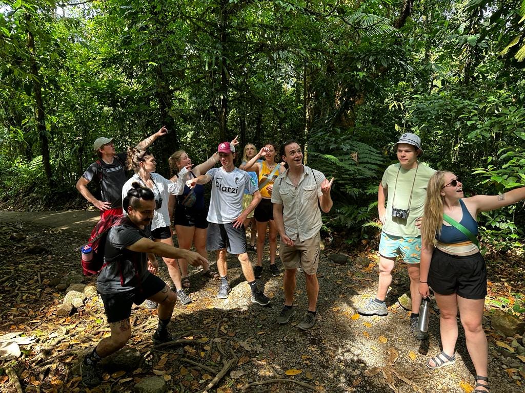 Biology students in Costa Rica for a field experience